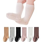 Zumou Toddler Knee High Socks Non Slip Anti Skid Baby Boy Girls Seamless Long Stockings