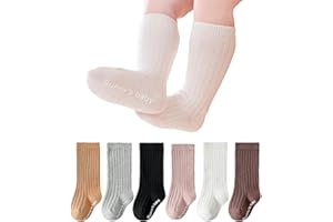 Zumou Toddler Knee High Socks Non Slip Anti Skid Baby Boy Girls Seamless Long Stockings