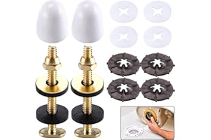 boeemi Toilet Bolts for Floor, 2 Pack Toilet Flange Bolts Seal Toilet Bowl to Flange, Toilet Wax Ring Replacement Part Include Install Part Include Solid Brass Bolts, Nuts, Washers and Caps