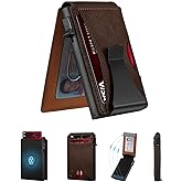 Zitahli Slim Wallet for Men, Pop Up Metal Wallet with Money Clip & ID Window, RFID Blocking Credit Card Holder, Bifold Card Wallet Holds Up to 9 Cards Plus 8-10 Bills, Gifts for Men