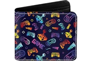 EXXBYELI Teen Boys Cool Wallet Funny Leather Wallets Credit Id Card Cash Holder Black Rfid Blocking Zipper Cute Kawaii Aesthetic Wallets With Coin Pocket Id Window For Teen Boy Male Youth Guys Men Teenager