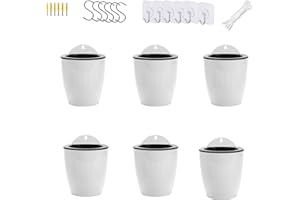 6 Pack Hanging Planter Pots Self Watering Vertical Garden Wall Mount Window Hang Round Plastic Container Indoor Outdoor for P