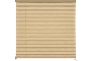 funomo RV Window Blinds Pleated Shades - 26" W x 24" L RV Shades for Camper Windows, Privacy and UV Protection Shade for Travel Trailers, Cappuccino