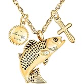 Dletay Fish Cremation Jewelry for Ashes Memorial Ashes Keepsake Necklace Urn Necklace Pendant