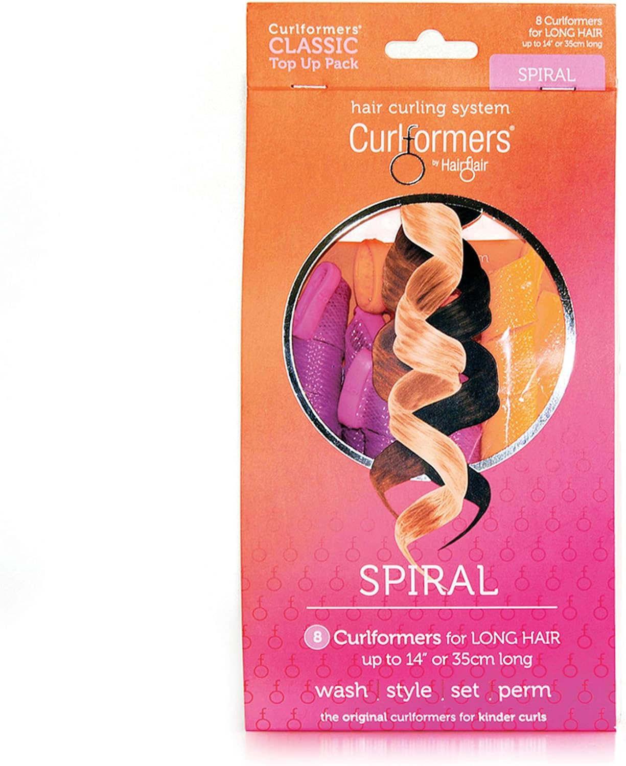 Curlformers Hair Curlers Spiral Curls Top Up Pack, 8 No Heat Hair Curlers (Styling Hook Not Included), for Hair up to 14" (35cm) Long