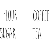 Rae Dunn Inspired Vinyl Stickers for Food Canisters (Canisters not included) Pack of 4 (Black)