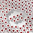 600Pcs White Red Heart Bead Acrylic Love Beads Loose Spacer Beads to Match Letter Pony Beads for Bracelets Necklaces,Jewelry Making, DIY Key Chains
