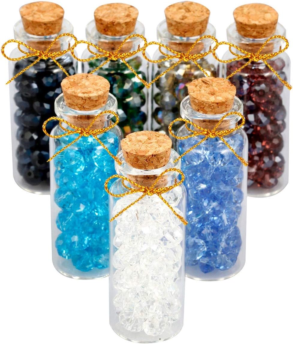 SUNYIK 9 Mini Gemstone Bottles Chip Crystal Healing Tumbled Gem Reiki Wicca Stones Set: Home & Kitchen