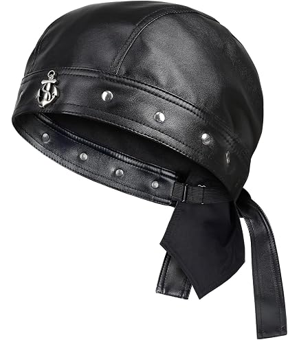 帽子 Curved face black leather cross cap Amazon.com: Biker Cap for Women Leather - Adjustable Motorcycle