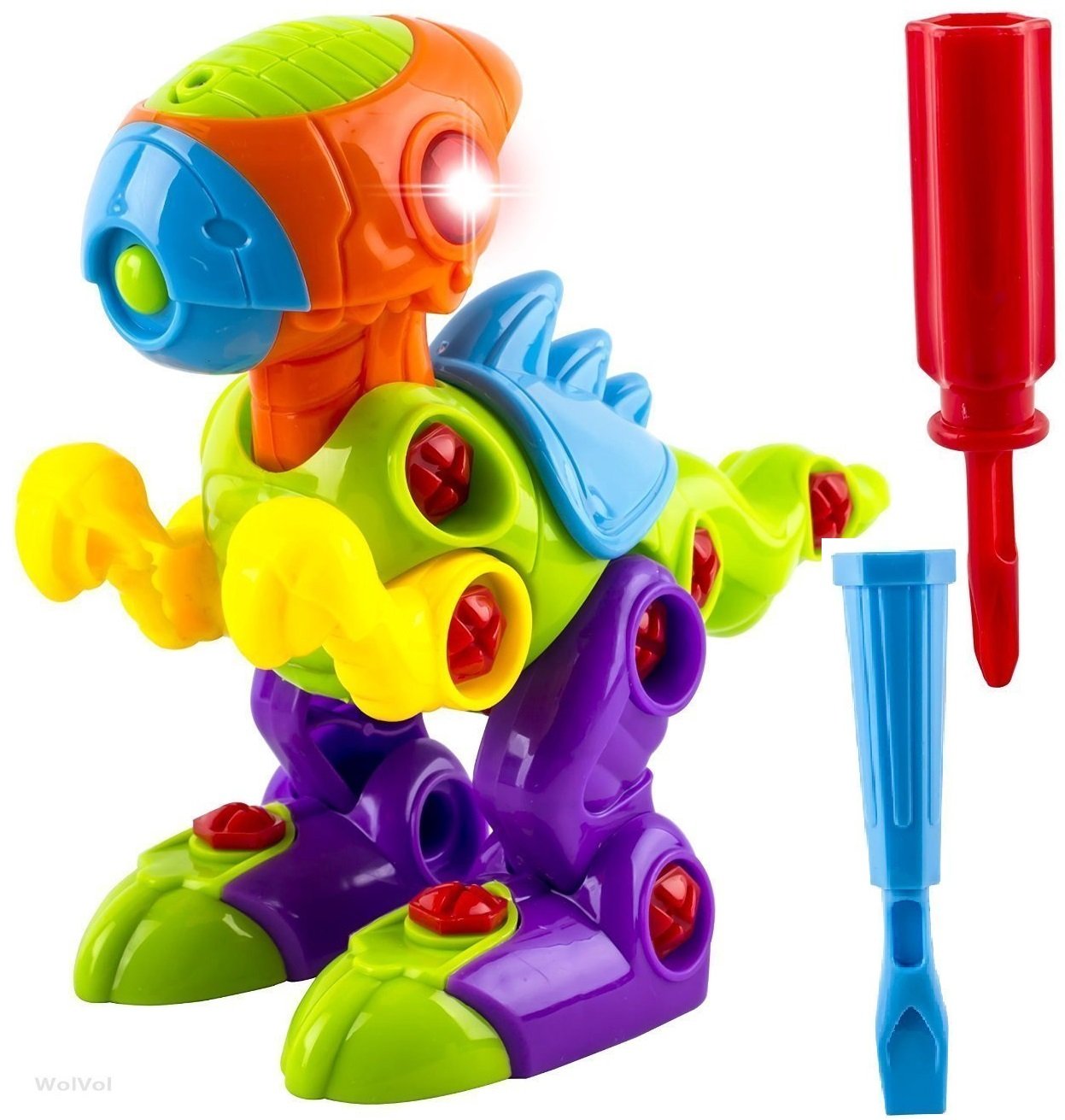 WolVol Dinosaur Take Apart Toy with Lights and Sounds -