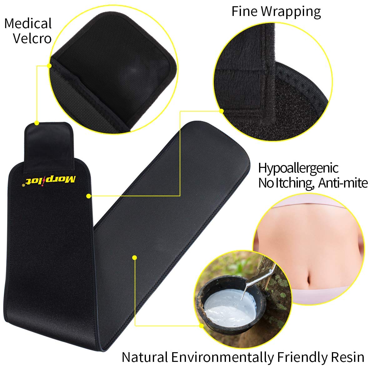 morpilot Fascia Addominale Dimagrante Regolabile per Uomo e Donna Cintura Dimagrante Snellente per Sport, Fitness, Dimagrire - Nero