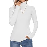 Biffxeu Turtleneck Sweaters for Women Ribbed Long Sleeve Pullover Sweater Slim Fit Jumpers Casual Trendy Knit Tops
