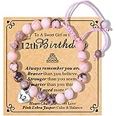 Chuchoter To My Daughter/Granddaughter/Niece Bracelet,Sweet Heart Natural Stone Beaded Bracelet For girl,Birthday Christmas Valentines Graduation Gifts for girl