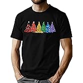 LAZYCHILD Christmas Shirts for Men: Merry Christmas Shirts Men Christmas Tree Shirt Believe Xmas Tops