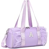 Personalized Dance Ballet Bag for Girls 4-6 Small Sports Gym Bags for Little Girls Toddler Ballerina Travel Duffle with Shoes Compartment - Purple A