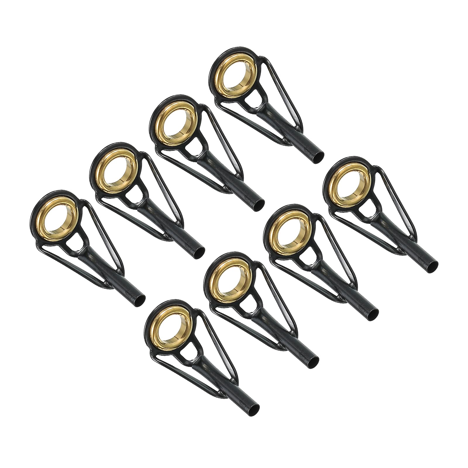 PATIKIL 2.2mm Fishing Rod Tip Repair Kit, 8pcs Stainless Steel Pole Ring Guide Replacement for Saltwater Freshwater Fishing, Golden