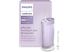 Philips Sonicare Compact Flosser 1000, Portable Water Flosser with 3 Flossing Modes, IPX7 Waterproof Oral Irrigator, Travel F
