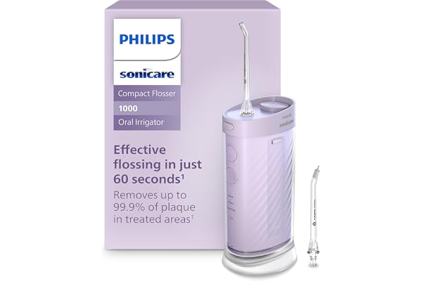 Philips Sonicare Compact Flosser 1000, Portable Water Flosser with 3 Flossing Modes, IPX7 Waterproof Oral Irrigator, Travel F