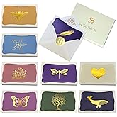 SETTINI Blank Note Cards,18 Pack All Occasion Assorted Greeting Cards, 9 Gold Foil Designs with Stickers and Envelopes 6" x 4" For Thank You, Birthday and All Occasion Cards