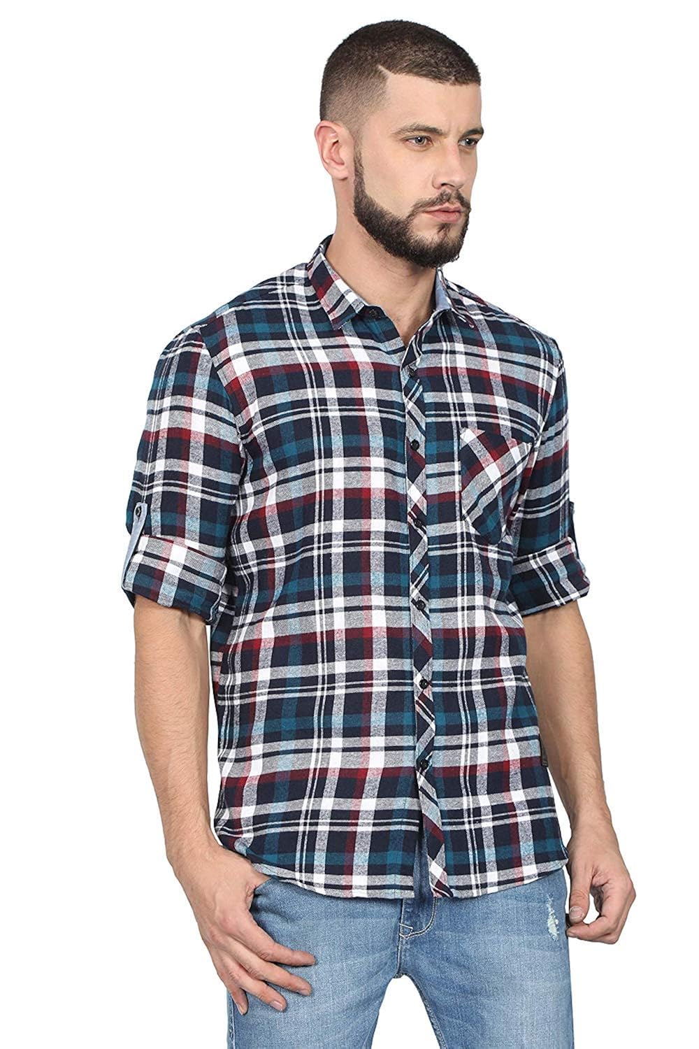 versatyl 100% cotton slim fit casual shirts for men full sleeves