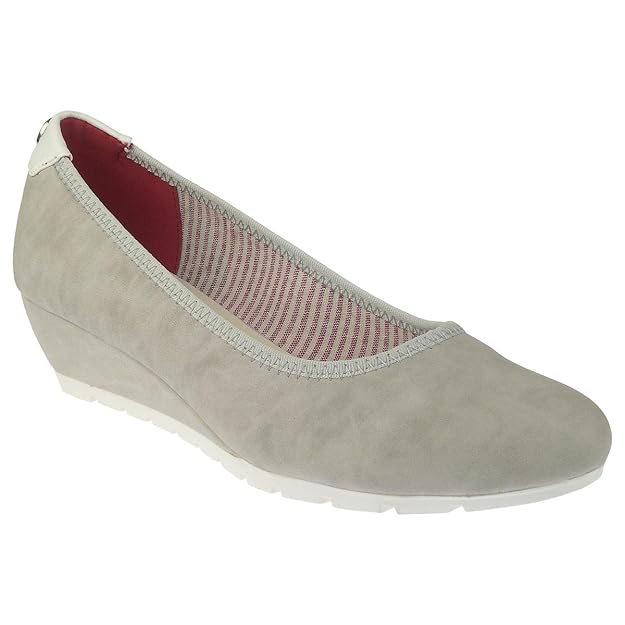 TOM TAILOR 4893603 Ballerina Pumps Wedges Keilabsatz icegrau Gr.37-42