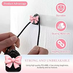 zmoso 20 Pcs Coquette Bow Sticky Hooks for Car