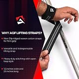 AQF Weight Lifting Straps 60CM Cotton with Neoprene Padding Pair view 3