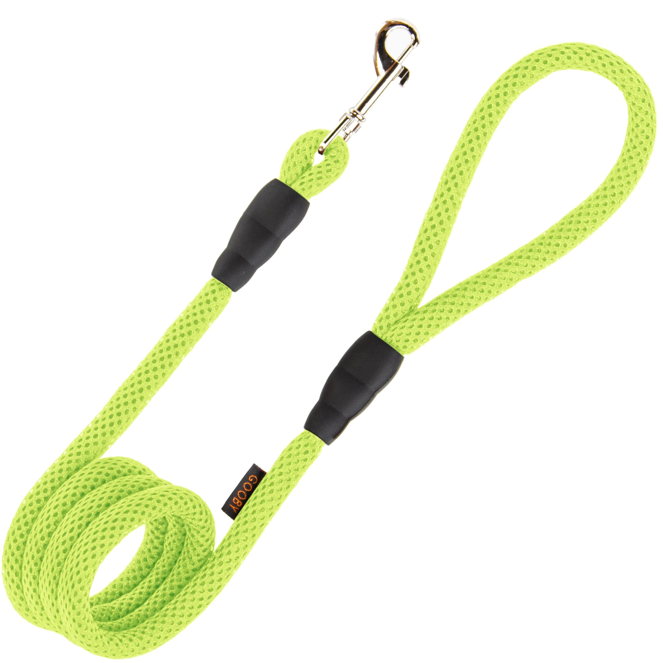 Gooby Mesh Leash - Green, 4 FT - Breathable Mesh 4 Foot Leash for Small Dogs with Bolt Snap Clasp - On The Go Dog Leashes for Small, Medium, and Large Dogs