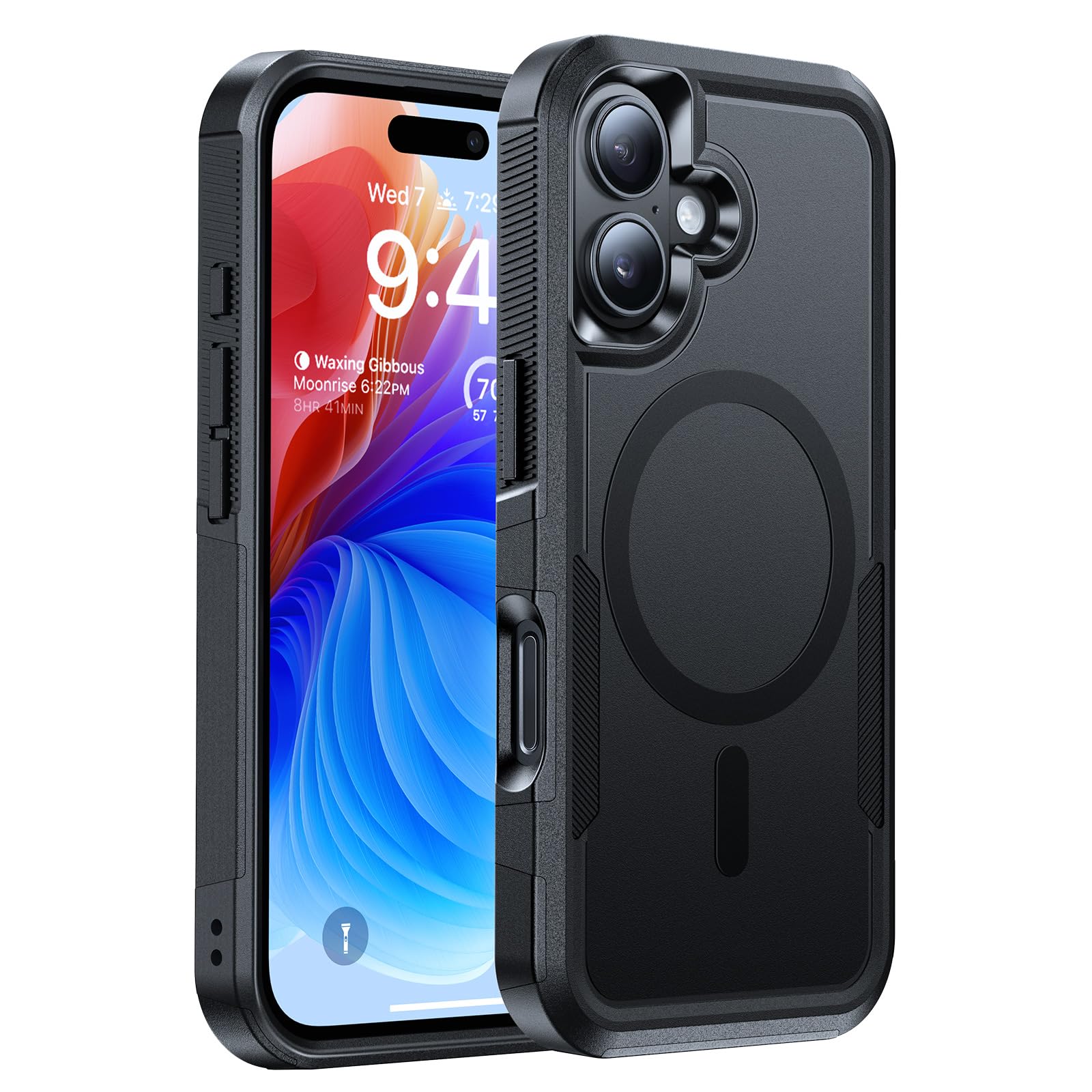 DEVISELOVE Magnetic for iPhone 17 Case Rugged Dual-Layer Shockproof Black