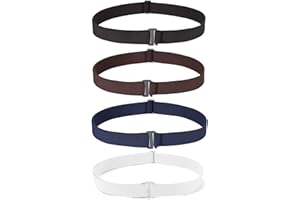 JASGOOD Invisible Women Stretch Belt No Show Elastic Web Strap Belt with Flat Buckle for Jeans Pants Dresses
