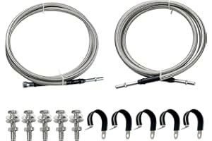 BENXUTO 819-816 Fuel Lines Kit Compatible with Chevrolet Silverado 1500 2500 3500 2004-2010, Compatible with GMC Sierra 1500 2500 3500 2004-2010 Flexible Stainless Steel Braided Fuel Line