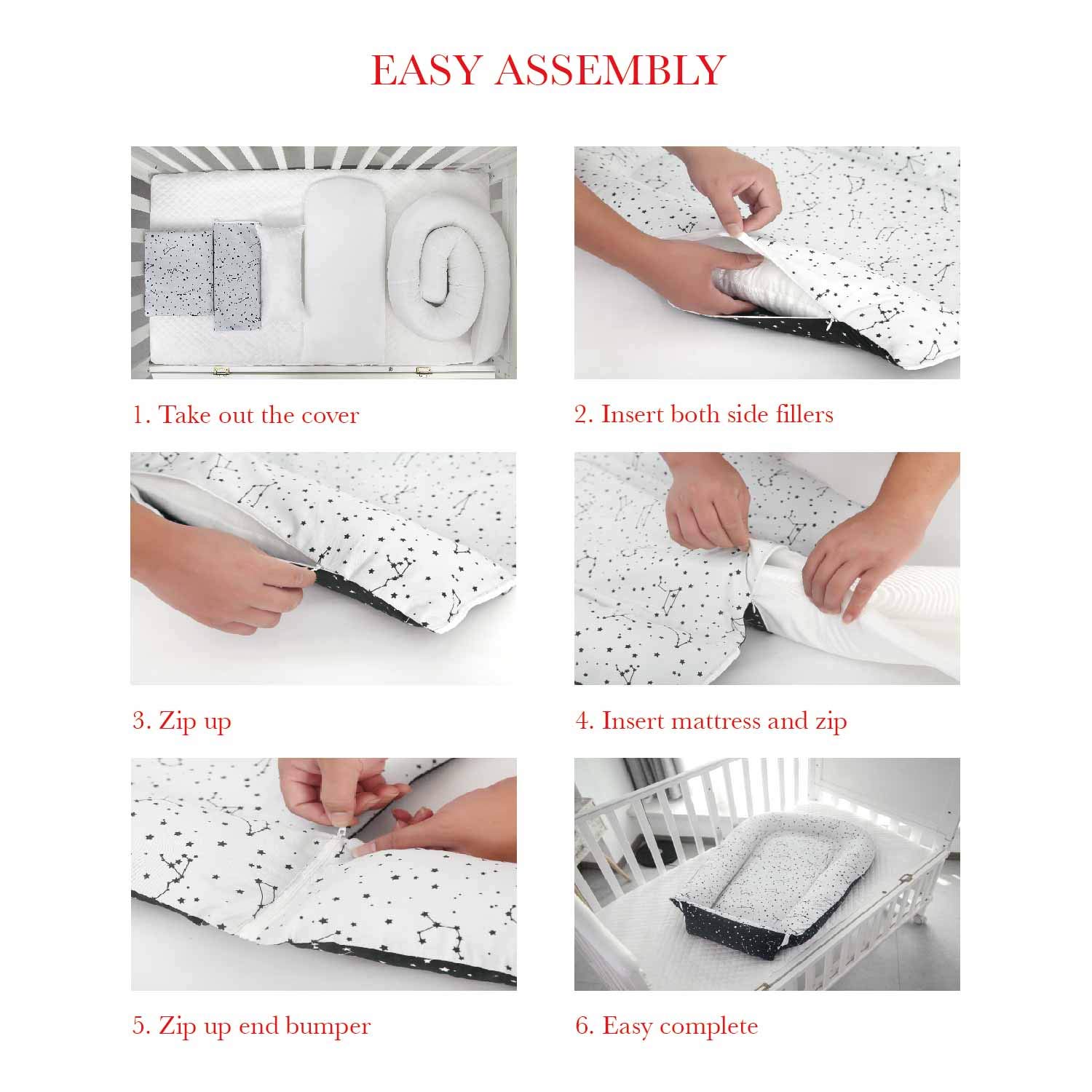 Premium Baby Lounger - Durable Cotton Blend Co Sleeper - Soft Portable Baby Nest Sleeper - Perfect for Co Sleeping and Travelling, Pink Hearts: Kitchen & Dining