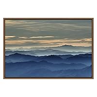 SIGNWIN Framed Canvas Wall Art Soft Blue Cloudscape in Mountain and Valley Landscape Wilderness Photography Modern Art Contemporary Scenic Dramatic for Living Room, Bedroom, Office - 16