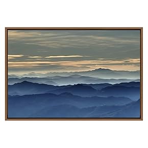 SIGNWIN Framed Canvas Wall Art Soft Blue Cloudscape...