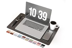 RENMTURE Double-Sided Two-Tone Faux Leather Desk mat Desktop Organization and Accessories Home and Office Large Mouse pad Game and Work (Black/Gray, 23.6" x 13.7")