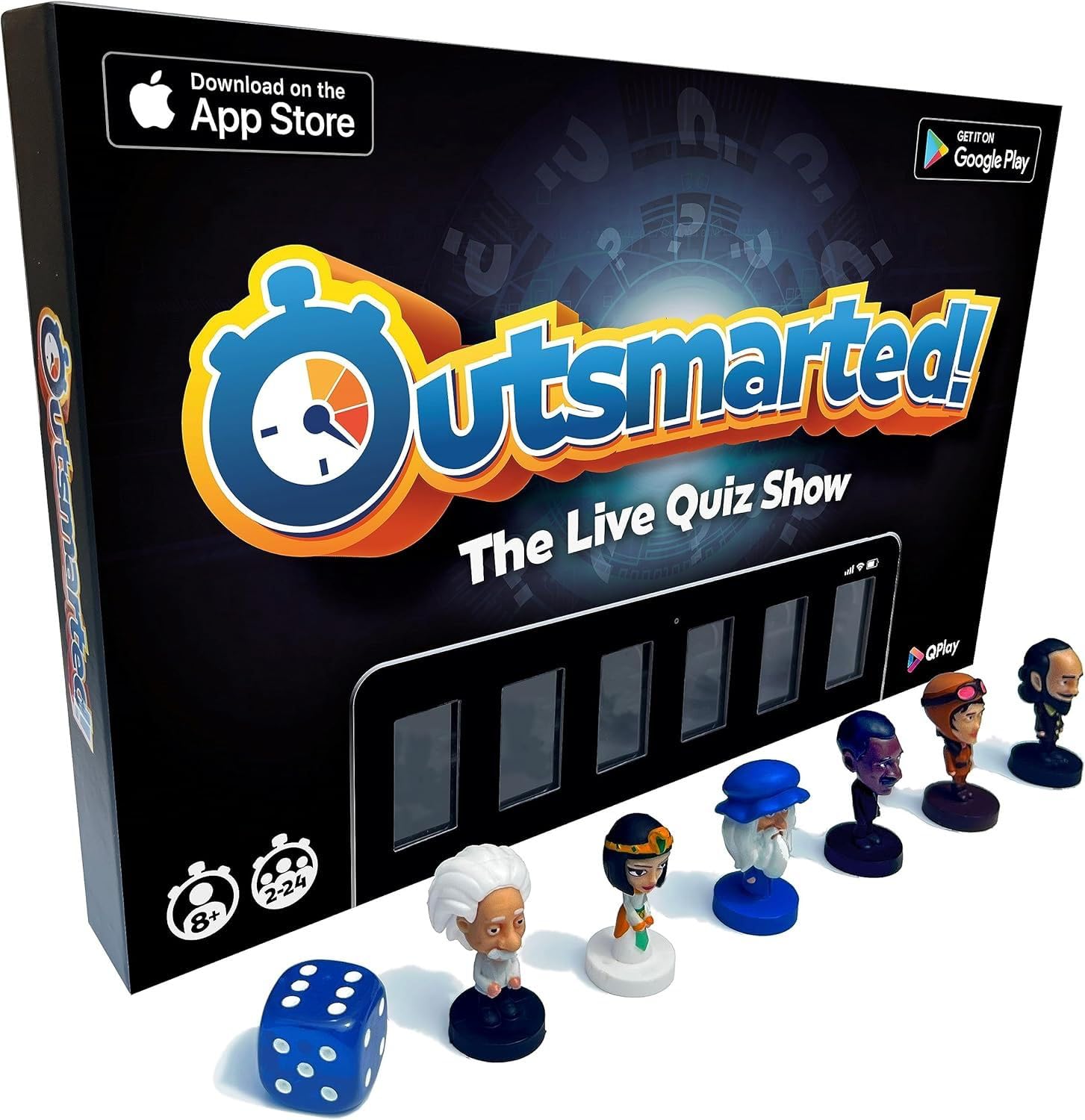 Outsmarted - The Live Quiz Show - Remote Board Game - More Than 10000 Multimedia Questions and Updates, Live TV Quiz Show, Family Game Night - Games for Adults, Teens and Kids - Ages 8+ -2024 Version