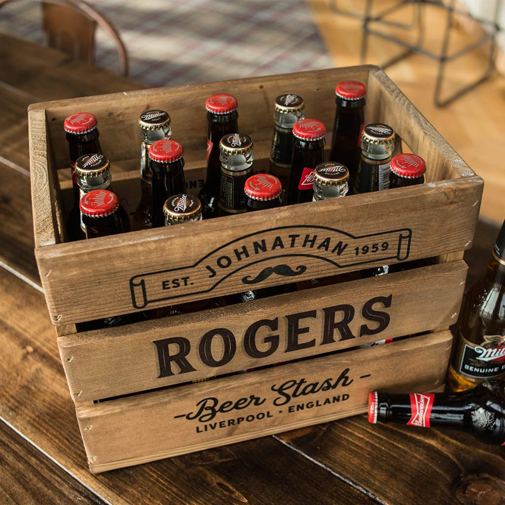 Personalised Beer Crate with Editable Logo Amazon.co.uk Kitchen & Home