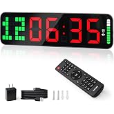 LUCORB Gym Timer - Large Digital Gym Clock Wall with Interval Time Progress Bar, Countdown/Up Stopwatch, Remote Control for Home Gym Garage Boxing Crossfit