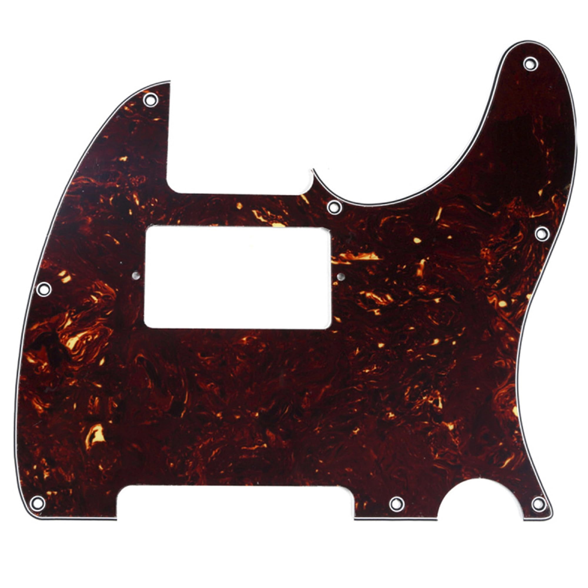 Musiclily 8 Hole Humbucker Tele Pickguard HH Scratch Plate for Fender USA/Mexican Standard Telecaster Modern Style Electric Guitar,4Ply Tortoise Shell — image 1