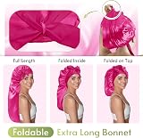BONNET QUEEN Silk Bonnet for Sleeping Long Hair & Braids Pink view 2