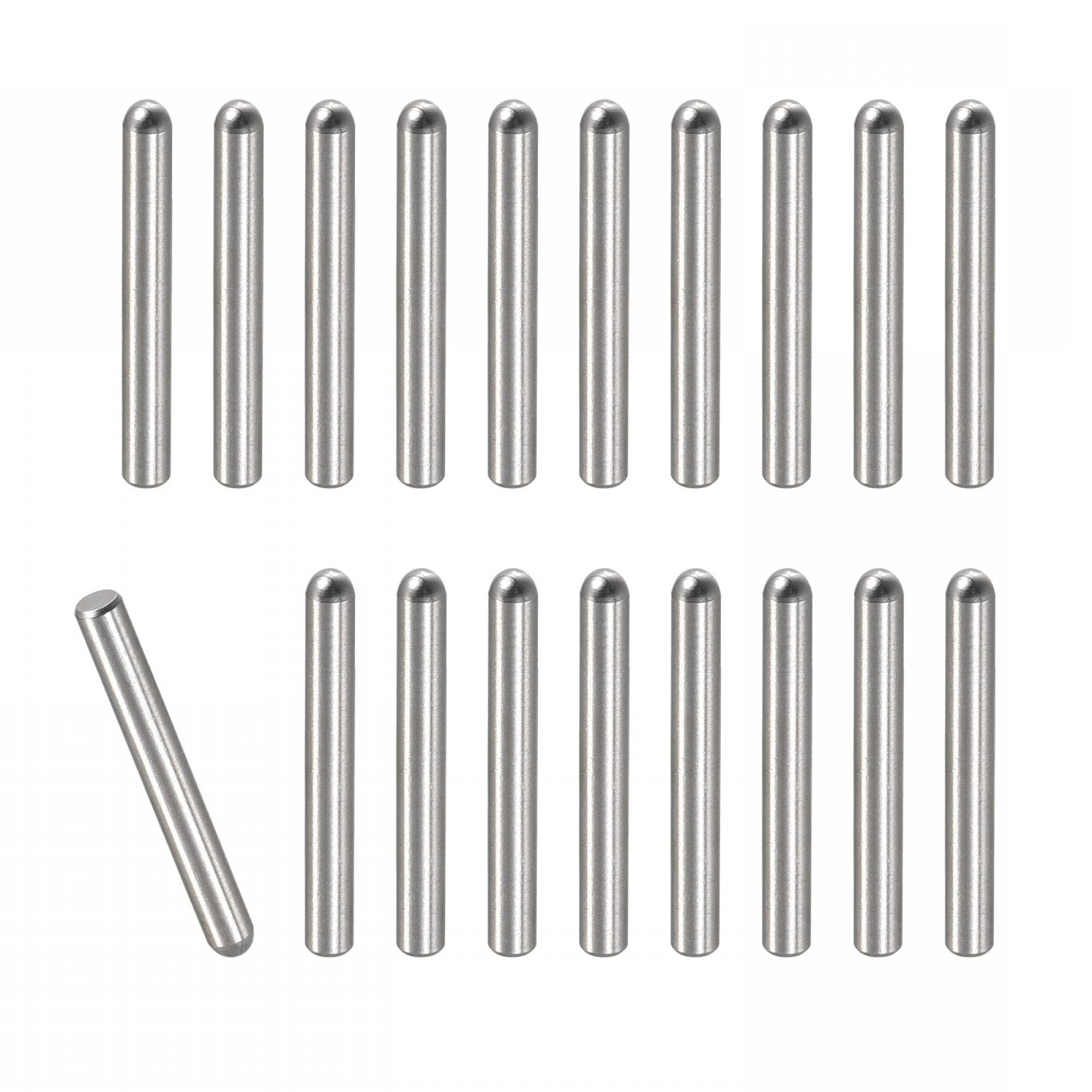 Unifizz 20Pcs 2 x 20mm Dowel Pin 304 Stainless Steel Round Head Flat Chamfered End Bunk Bed Pins Shelf Pegs Support Shelves Fasten Elements