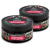 Nature's Beauty Elderberry Eucalyptus Stress Relief Body Butter Multi-Pack - Luxury Moisturizer, Unwind + Restore Your Skin, Made w/Shea Butter, Avocado + Sweet Almond Oil, 6.7 oz (2 Pack)