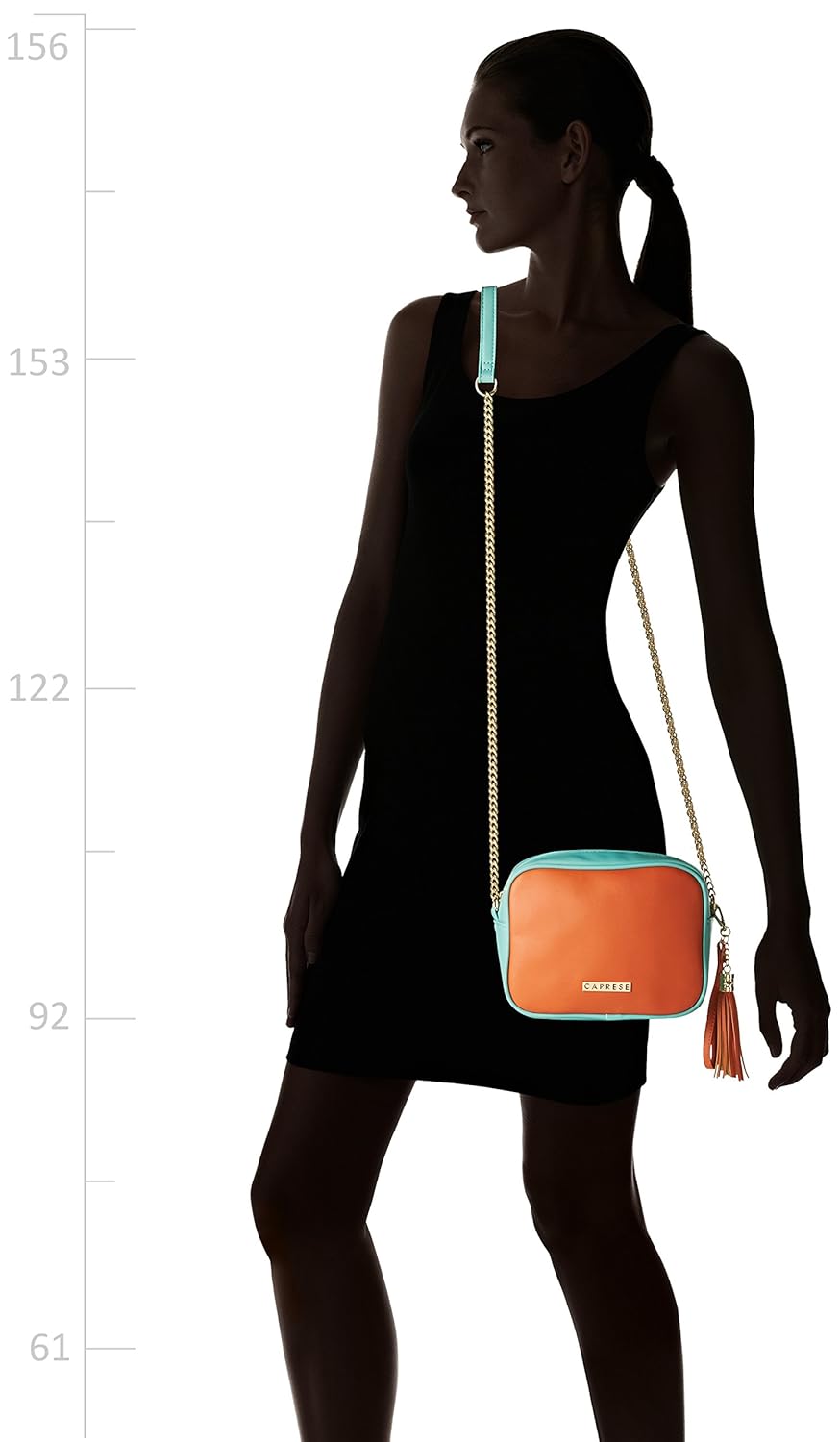 caprese shally women's sling bag (orange and grey)