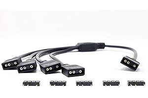 Micro Connectors 3-Pin Addressable RGB (ARGB) 1 to 4 Splitter Cable - 50cm with Male Pins (F04-04ARGB-50)