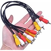 BronaGrand 3 RCA Male Jack to 9 RCA Female Plug Splitter Audio Video Av Adapter Cable 12inch