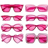 8 Mixed Style Party Sunglasses Retro Colored Party Favors Bulk Classic Costume Glasses for Women