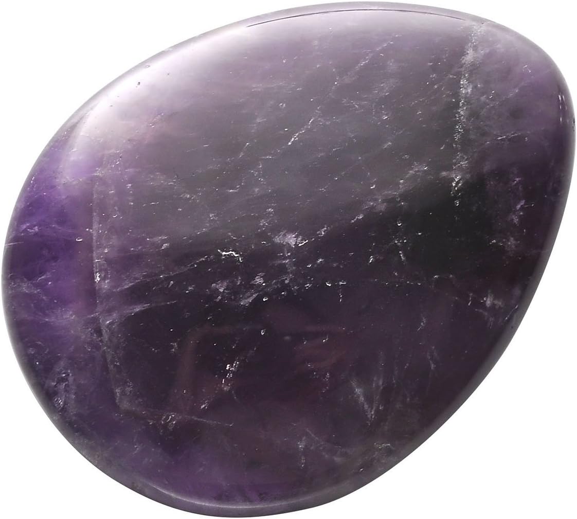 JSDDE Natural Healing Crystal Thumb Worry Stone - Smooth Pocket Palm Gemstone, Anxiety Stress Relieve (Amethyst) - Image 3