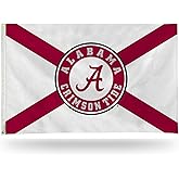Rico Industries NCAA Alabama Crimson Tide White State Flag 3' x 5' Banner Flag Single Sided - Indoor or Outdoor - Home Décor