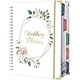 Wedding Planner & Organizer - Wedding Planner Book and Organizer for the Bride, Wedding Planning Book with 5 Tabbed Sections, 9" x 11.9", Hardcover with Metal Corner + 5 Inner Pockets + Elastic Closure - Romantic Floral