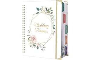 ARTFAN Wedding Planner & Organizer - Wedding Planner Book and Organizer for the Bride, Wedding Planning Book with 5 Tabbed Sections, 9" x 11.9", Hardcover with Metal Corner + 5 Inner Pockets + Elastic Closure - Romantic Floral